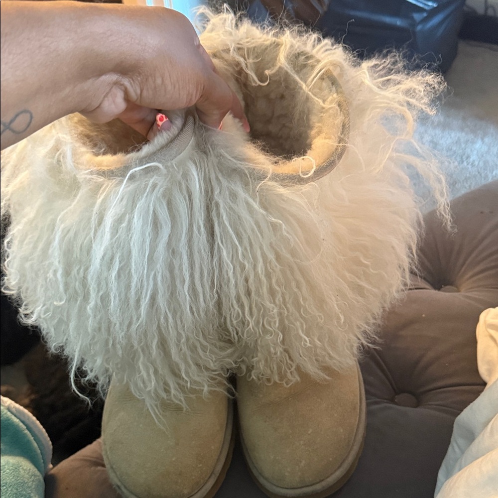 UGG Cream Fluffy Boots